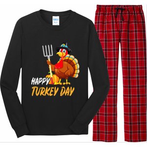 Turkeys Thanksgiving Pilgrim Holiday Long Sleeve Pajama Set