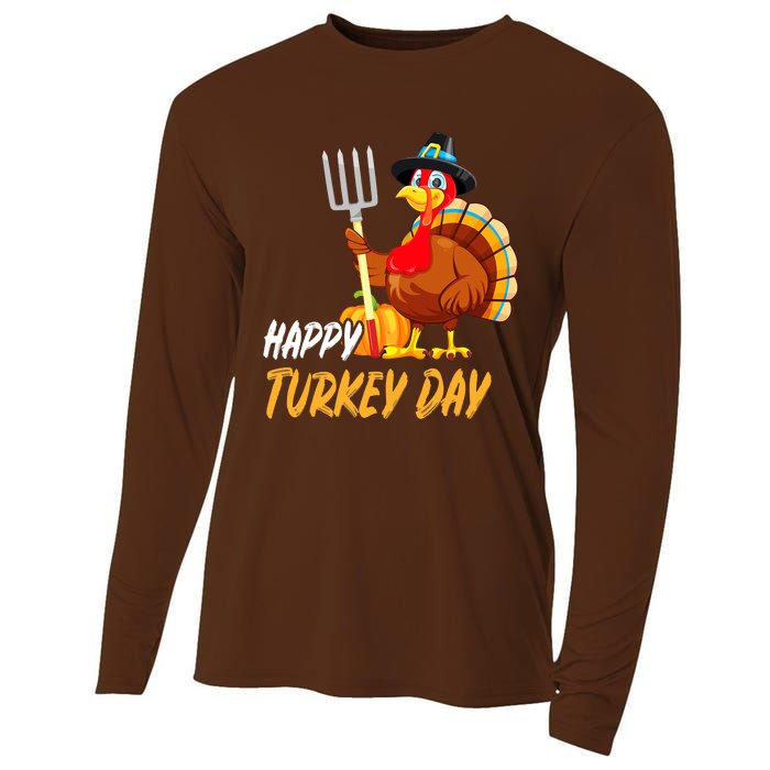 Turkeys Thanksgiving Pilgrim Holiday Cooling Performance Long Sleeve Crew