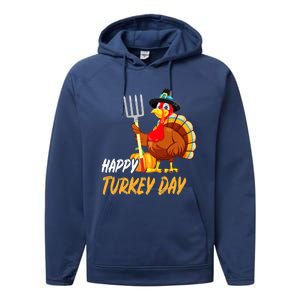 Turkeys Thanksgiving Pilgrim Holiday Performance Fleece Hoodie