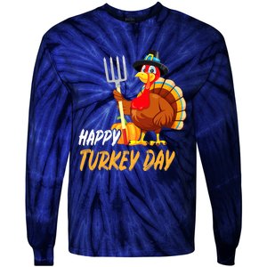 Turkeys Thanksgiving Pilgrim Holiday Tie-Dye Long Sleeve Shirt