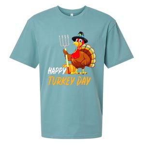 Turkeys Thanksgiving Pilgrim Holiday Sueded Cloud Jersey T-Shirt