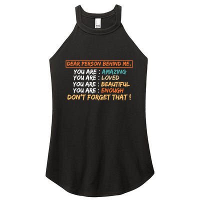 To The Person Behind Me You Are Amazing Beautiful And Enough Women's Perfect Tri Rocker Tank