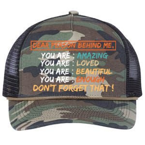 To The Person Behind Me You Are Amazing Beautiful And Enough Retro Rope Trucker Hat Cap