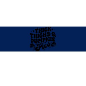 Thick Thighs Pumpkin Pies Autumn Thanksgiving Groovy Retro Bumper Sticker