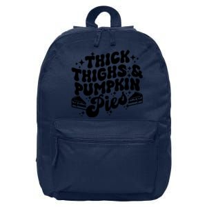 Thick Thighs Pumpkin Pies Autumn Thanksgiving Groovy Retro 16 in Basic Backpack