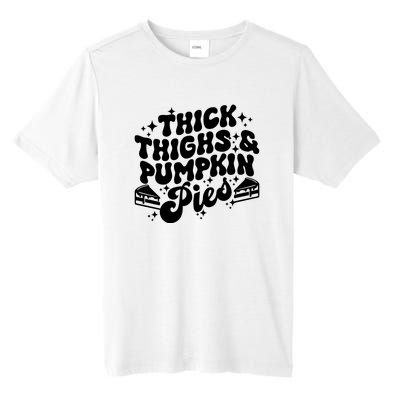 Thick Thighs Pumpkin Pies Autumn Thanksgiving Groovy Retro Tall Fusion ChromaSoft Performance T-Shirt