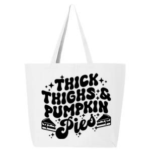 Thick Thighs Pumpkin Pies Autumn Thanksgiving Groovy Retro 25L Jumbo Tote