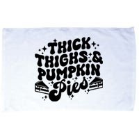 Thick Thighs Pumpkin Pies Autumn Thanksgiving Groovy Retro Microfiber Hand Towel