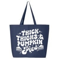 Thick Thighs Pumpkin Pies Autumn Thanksgiving Groovy Retro 25L Jumbo Tote