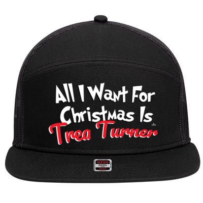 Trea Turner Philadelphia Baseball All I Want For Christmas Great Gift 7 Panel Mesh Trucker Snapback Hat