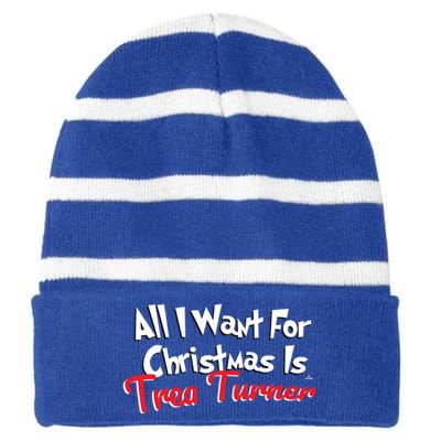 Trea Turner Philadelphia Baseball All I Want For Christmas Great Gift Striped Beanie with Solid Band