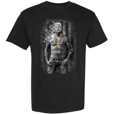 Trump Tattoo Patriotic Gangster Anti Liberal Pro Trump Republican Gifts Garment-Dyed Heavyweight T-Shirt