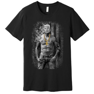 Trump Tattoo Patriotic Gangster Anti Liberal Pro Trump Republican Gifts Premium T-Shirt