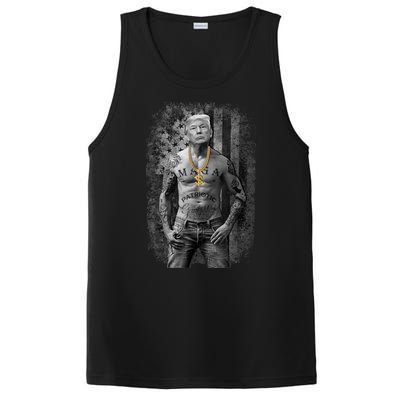 Trump Tattoo Patriotic Gangster Anti Liberal Pro Trump Republican Gifts PosiCharge Competitor Tank