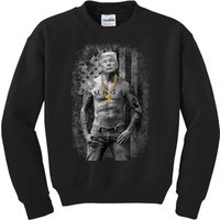 Trump Tattoo Patriotic Gangster Anti Liberal Pro Trump Republican Gifts Kids Sweatshirt