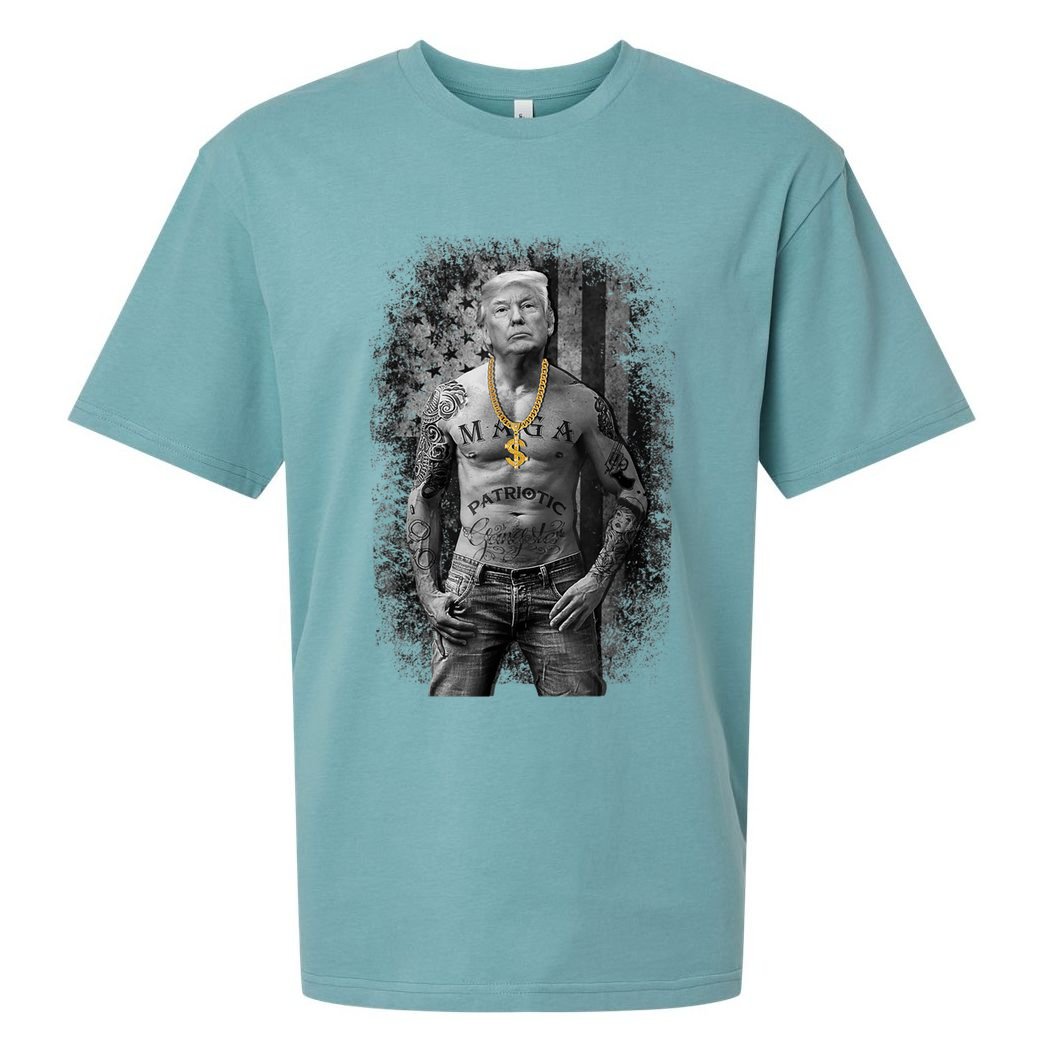 Trump Tattoo Patriotic Gangster Anti Liberal Pro Trump Republican Gifts Sueded Cloud Jersey T-Shirt