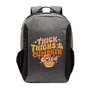 Thick Thighs Pumpkin Pies Autumn Thanksgiving Groovy Retro Vector Backpack