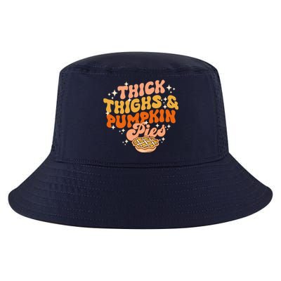 Thick Thighs Pumpkin Pies Autumn Thanksgiving Groovy Retro Cool Comfort Performance Bucket Hat