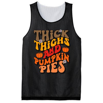 Thick Thighs Pumpkin Pies Autumn Thanksgiving Fall Season Mesh Reversible Basketball Jersey Tank