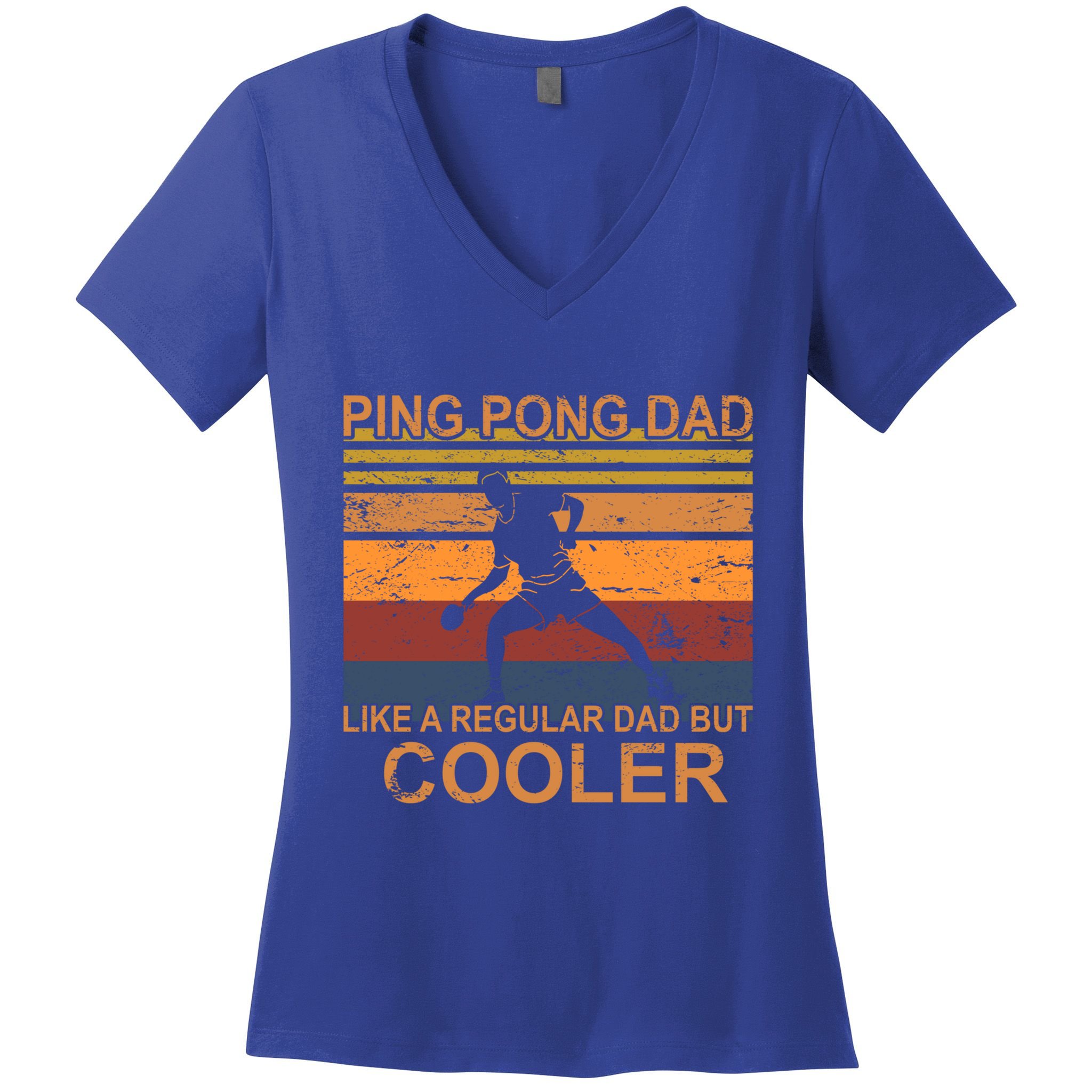 Table Tennis Player Ping Pong Father Table Tennis Dad Gift Women's V-Neck T-Shirt