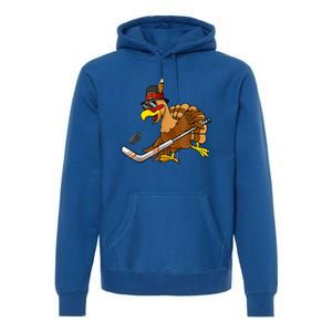 Thanksgiving Turkey Play Hockey Hockey Cute Gift Premium Hoodie