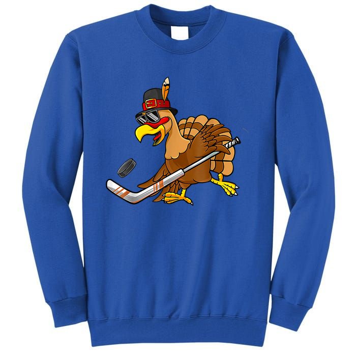 Thanksgiving Turkey Play Hockey Hockey Cute Gift Tall Sweatshirt