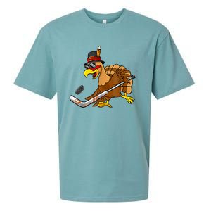 Thanksgiving Turkey Play Hockey Hockey Cute Gift Sueded Cloud Jersey T-Shirt