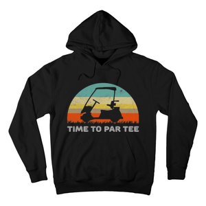 Time To Par Tee Golf Cart Retro Golfing Sports Golfer Gift Hoodie