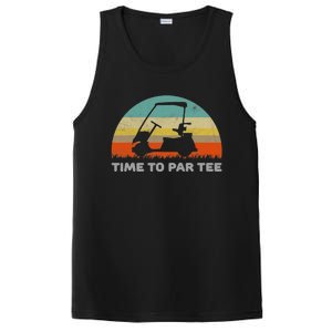 Time To Par Tee Golf Cart Retro Golfing Sports Golfer Gift PosiCharge Competitor Tank