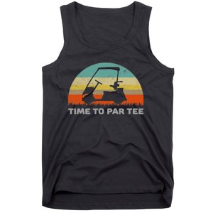 Time To Par Tee Golf Cart Retro Golfing Sports Golfer Gift Tank Top