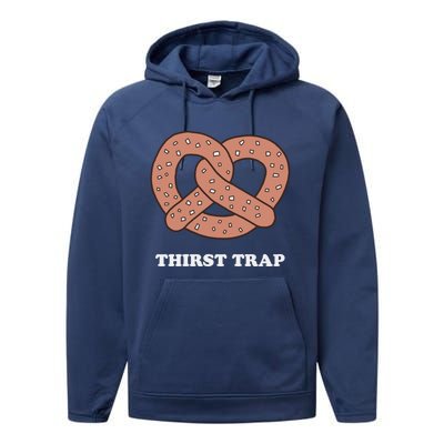 Thirst Trap Pretzel Dad Joke Design Meaningful Gift Performance Fleece Hoodie