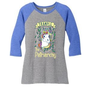 Trample The Patriarchy Unicorn Feminist Equal Rights Gift Meaningful Gift Women's Tri-Blend 3/4-Sleeve Raglan Shirt