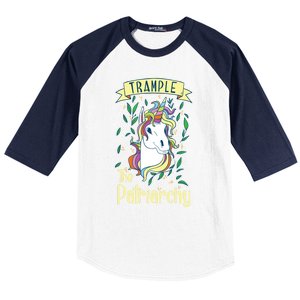 Trample The Patriarchy Unicorn Feminist Equal Rights Gift Meaningful Gift Baseball Sleeve Shirt