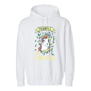 Trample The Patriarchy Unicorn Feminist Equal Rights Gift Meaningful Gift Garment-Dyed Fleece Hoodie