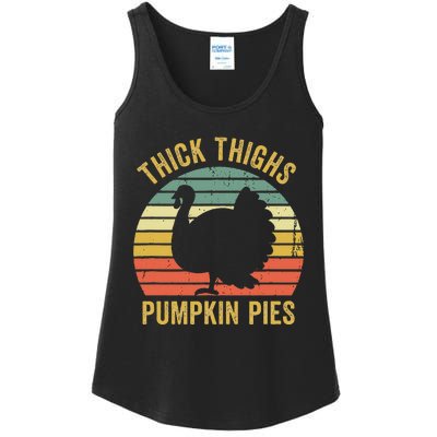 Thick Thighs Pumpkin Pies Thanksgiving Ladies Essential Tank