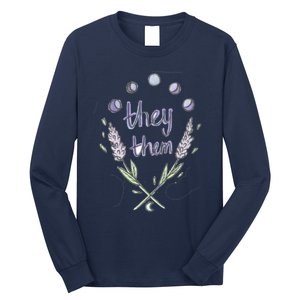 They Them Pronouns Flowers Long Sleeve Shirt