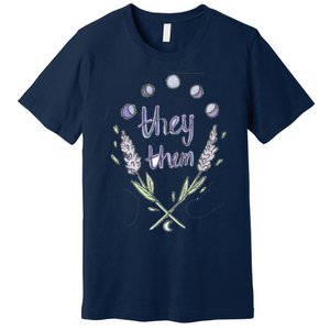 They Them Pronouns Flowers Premium T-Shirt