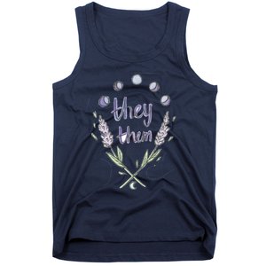 They Them Pronouns Flowers Tank Top