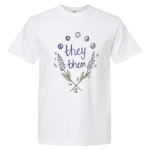 They Them Pronouns Flowers Garment-Dyed Heavyweight T-Shirt