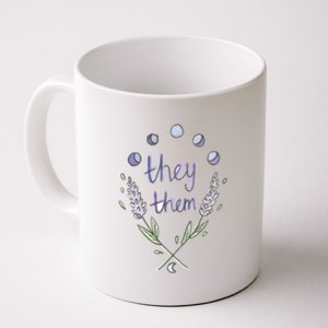 They Them Pronouns Flowers Coffee Mug