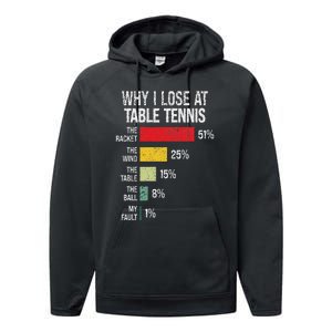 Table Tennis Player Joke For Ping Pong Lover Fan Performance Fleece Hoodie