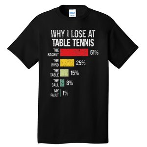 Table Tennis Player Joke For Ping Pong Lover Fan Tall T-Shirt