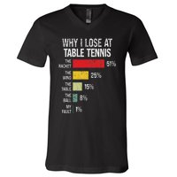 Table Tennis Player Joke For Ping Pong Lover Fan V-Neck T-Shirt