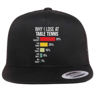 Table Tennis Player Joke For Ping Pong Lover Fan Flat Bill Trucker Hat