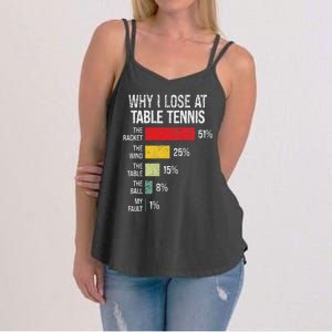 Table Tennis Player Joke For Ping Pong Lover Fan Women's Strappy Tank