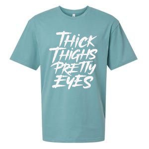 Thick Thighs Pretty Eyes Big Gym Fitness Sueded Cloud Jersey T-Shirt