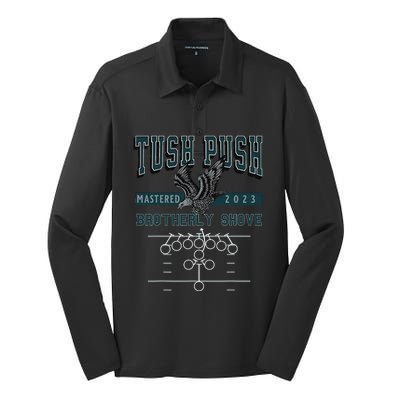 The Tush Push Eagles Brotherly Shove Silk Touch Performance Long Sleeve Polo