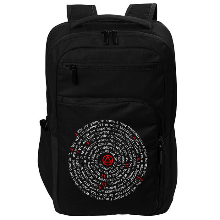 The Twelve Promises Aa 12 Step Recovery Spiral Impact Tech Backpack