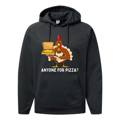 Thanksgiving Turkey Pizza Performance Fleece Hoodie