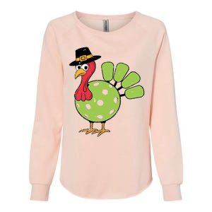 Thanksgiving Turkey Pickleball Pickle Ball Womens California Wash Sweatshirt